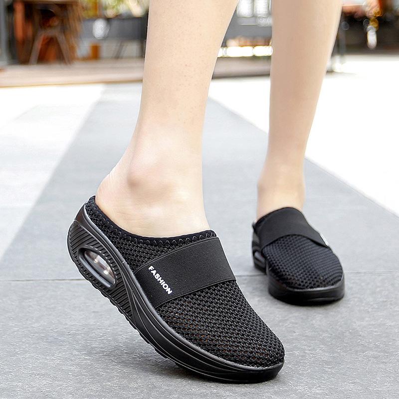Cushioned Slip-On Sneakers with Arch Support for All-Day Walking Comfort Women's Breathable Mesh Athletic Shoes | Thomler