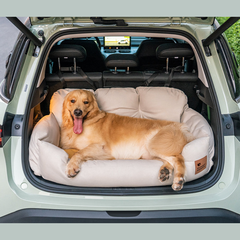 Dog Car Seat Cover for Back Seat – Padded Travel Hammock for Medium & Large Dogs with Safety Tethers & Storage Pockets | Thomler