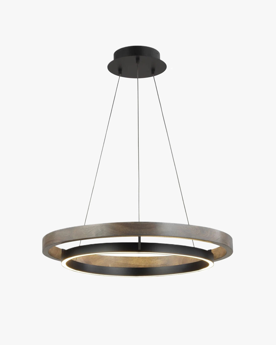 Pendant Light Wood Ring 60.0 cm (23.6") LED Dining Room Adjustable Hanging Ceiling Chandelier Modern Farmhouse Kitchen Island | Thomler