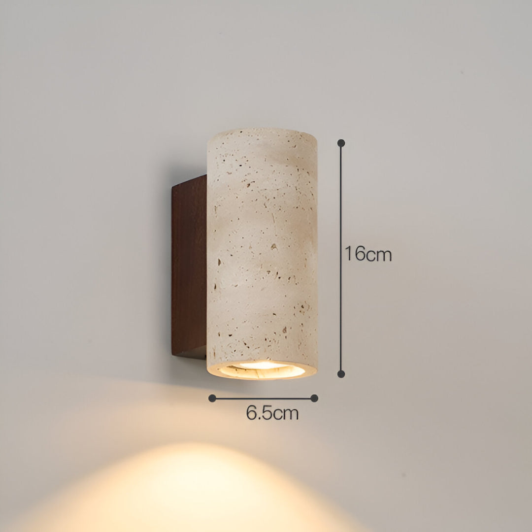 Wall Lamp Travertine Stone 12.6 in Up Down Bedroom Hallway Sconce Minimalist Natural Lighting Fixture | Thomler