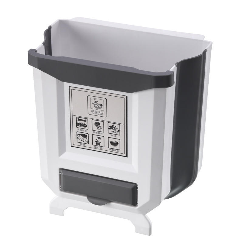Over-Cabinet Door Waste Bin Organizer – Space-Saving Collapsible Kitchen Trash Holder for Countertop Prep & Cleanup | Thomler