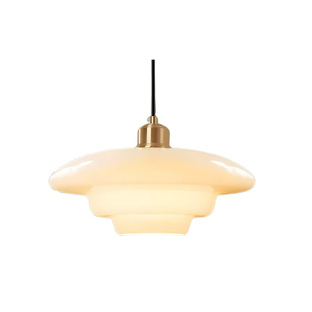Pendant Light Glass Adjustable 120.0 cm Cream Gold Dining Room Kitchen Island Hanging Ceiling Lamp | Thomler