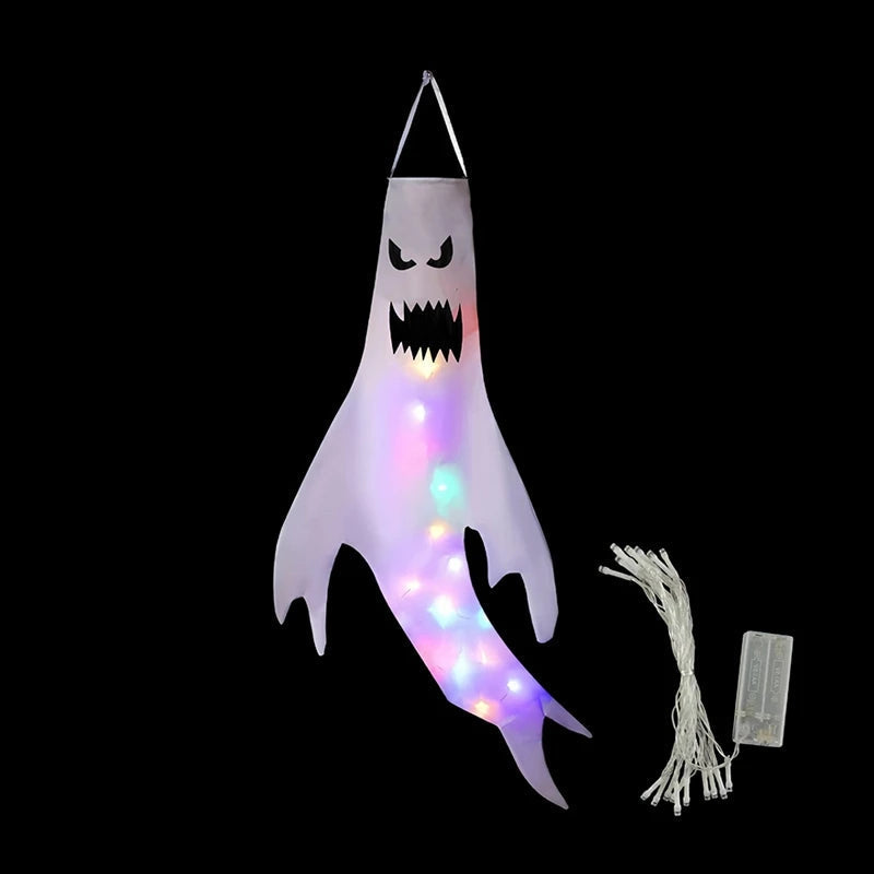 LED Illuminated Spirit Windsock Decorations for Outdoor Yards and Indoor Displays – Festive October Hanging Accents | Thomler