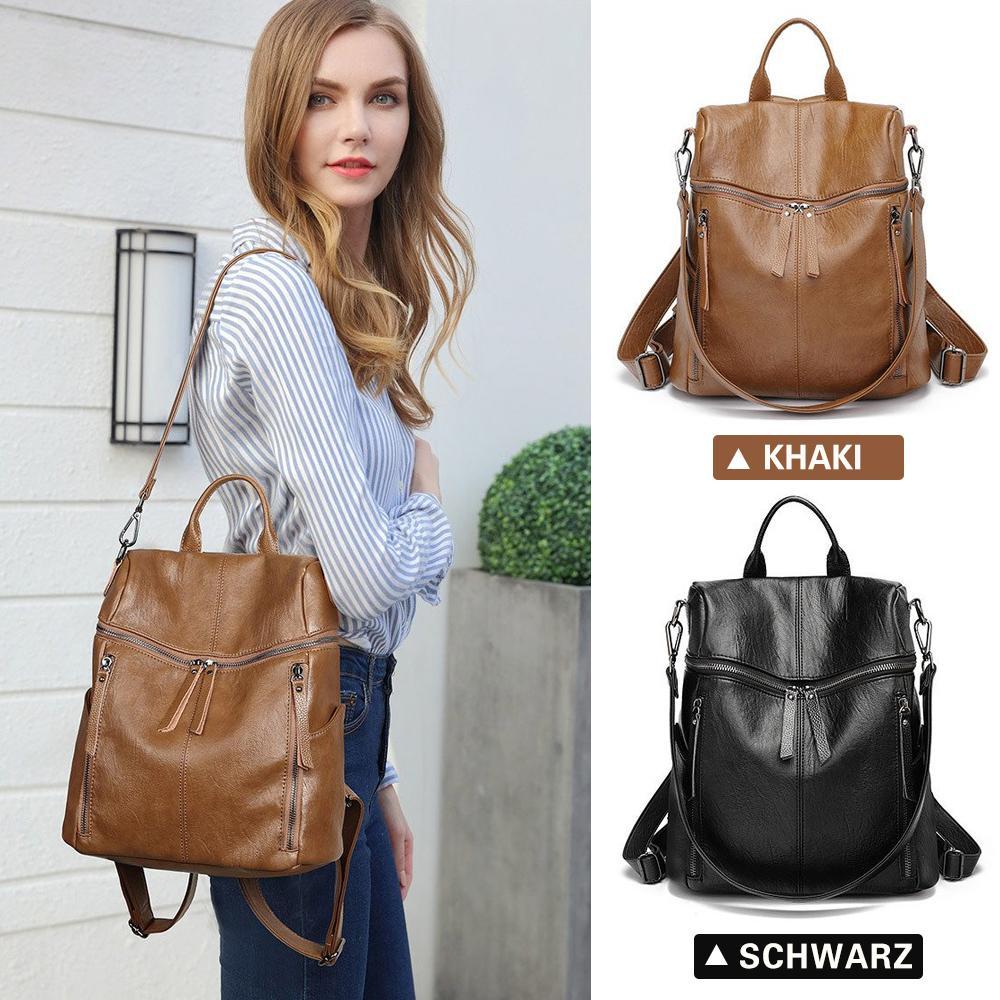 Genuine Leather Backpack with Multiple Compartments for Work School Travel Everyday Carry Women's Stylish Daypack | Thomler