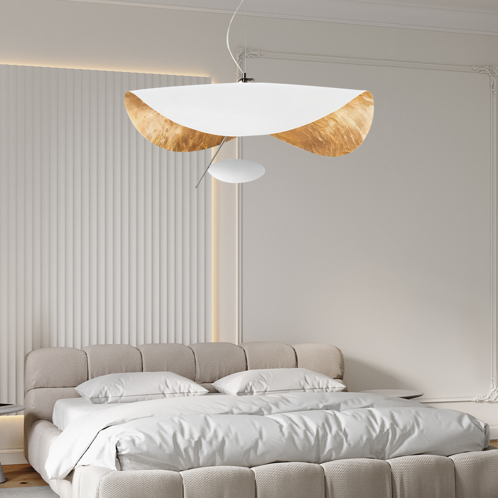 Pendant Light Metal 17W 11 in Black White Living Room Dining Room Bedroom LED Ceiling Lamp | Thomler