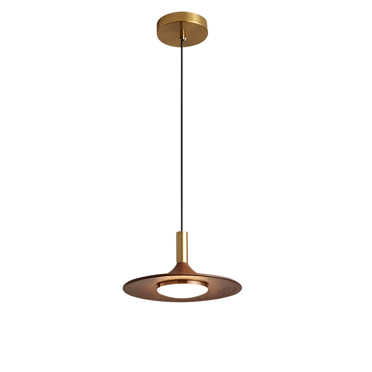 Pendant Light Iron Wood Finish 9.8 in 13.8 in Adjustable Dining Room Kitchen Island Hanging Ceiling Lamp Scandinavian | Thomler