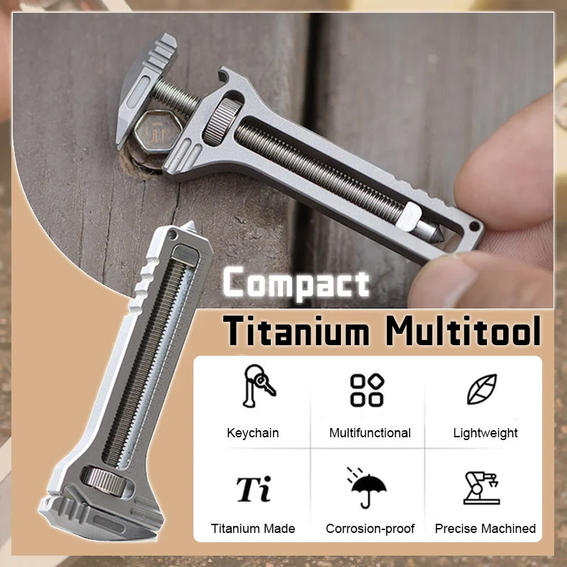 Compact Adjustable Wrench with Bottle Opener & Measurement Tool for Everyday Repairs, Home DIY, Camping & Outdoor Use – Zinc Aluminum | Thomler