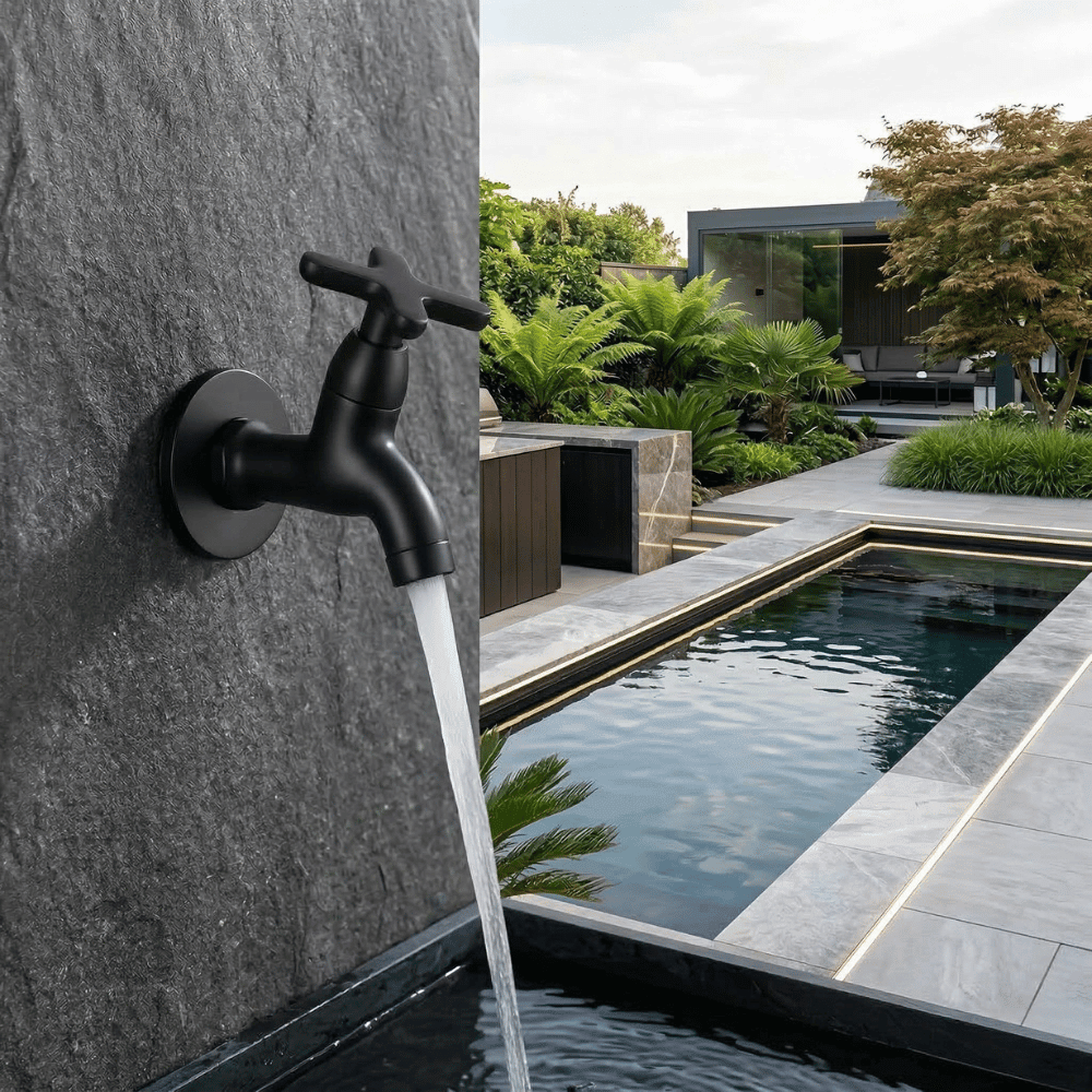 Wall-Mount Cold Water Tap – Brass Construction, Contemporary Round Spout for Bathroom & Kitchen | Thomler