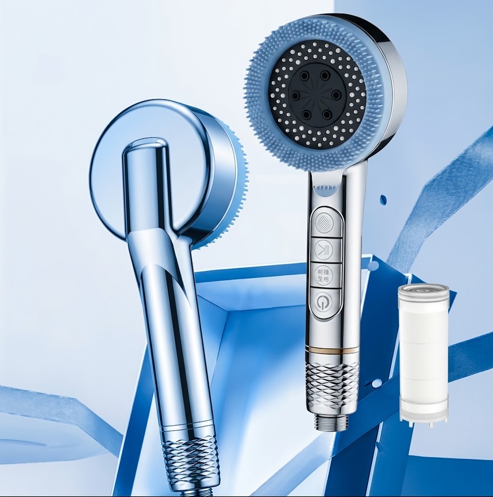 5-Mode High-Pressure Handheld Shower Head with Adjustable Holder & 59 in Hose | Thomler
