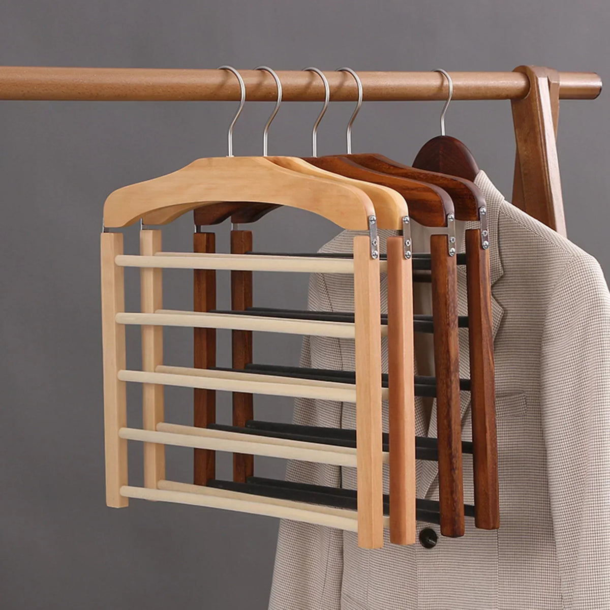 Multi-Tier Closet Hanger for Pants and Slacks - Space-Saving Vertical Storage Solution with Swivel Hook | Thomler