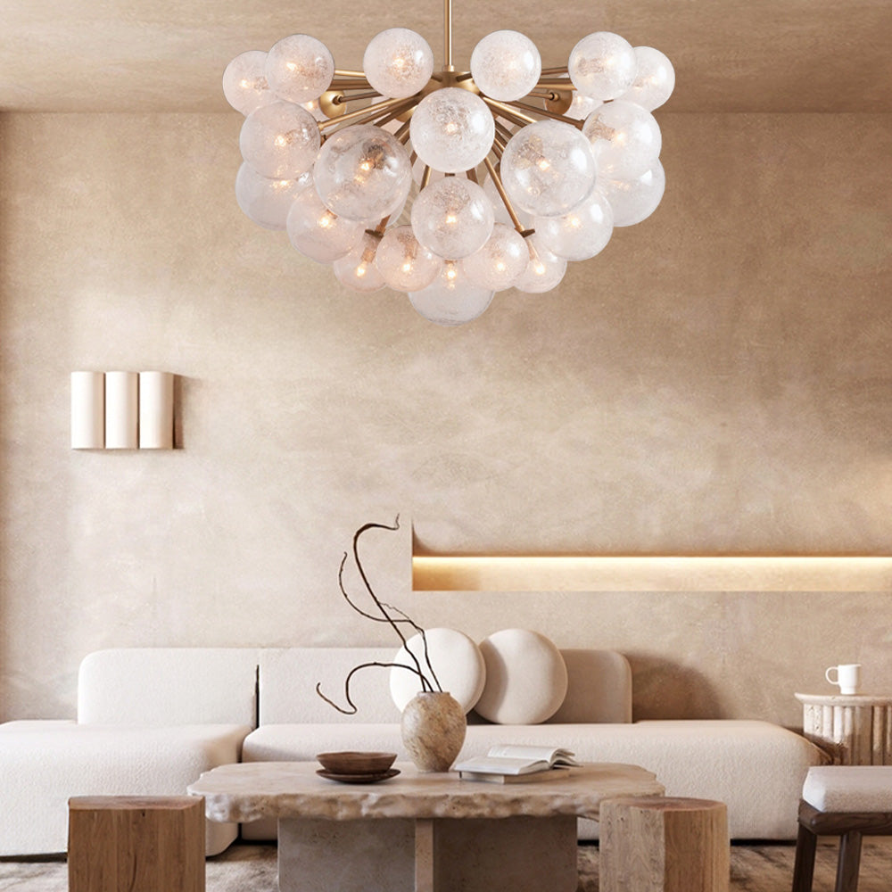 Bubble Glass Globe Chandelier Multi-Light Statement Fixture for Dining Room Living Room Foyer Hanging Ceiling Light Modern Farmhouse | Thomler