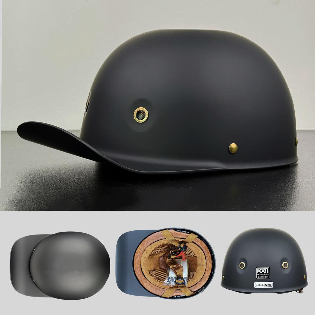 DOT-Certified Motorcycle Half Helmet with Baseball Cap Style for Urban Riding and Commuting | Thomler