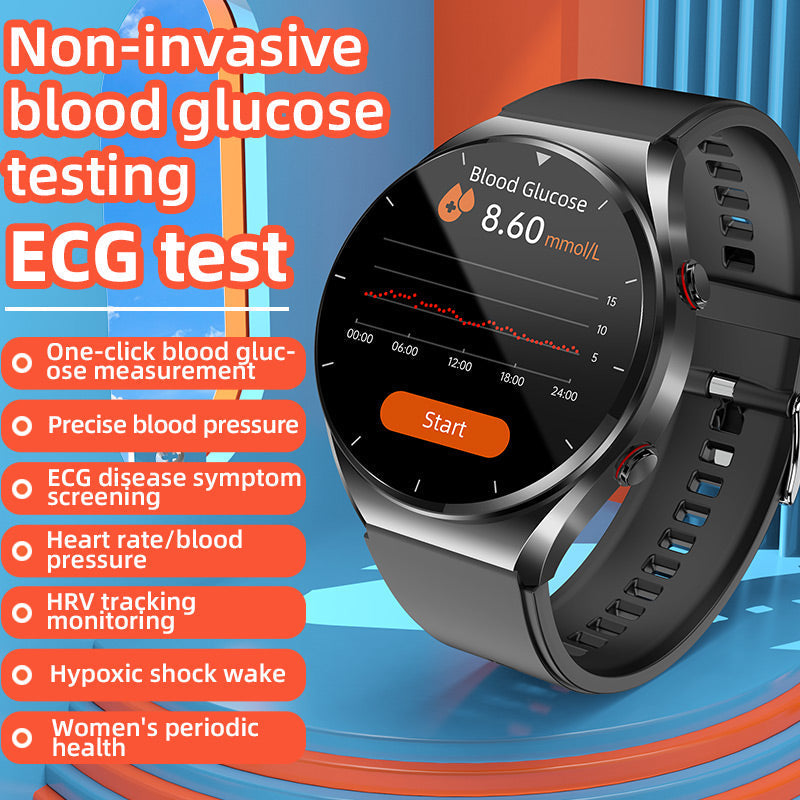 Health Monitoring Smartwatch with Glucose Tracker, Heart Rate, ECG, Blood Pressure & HRV Sensor for Daily Wellness & Fitness | Thomler