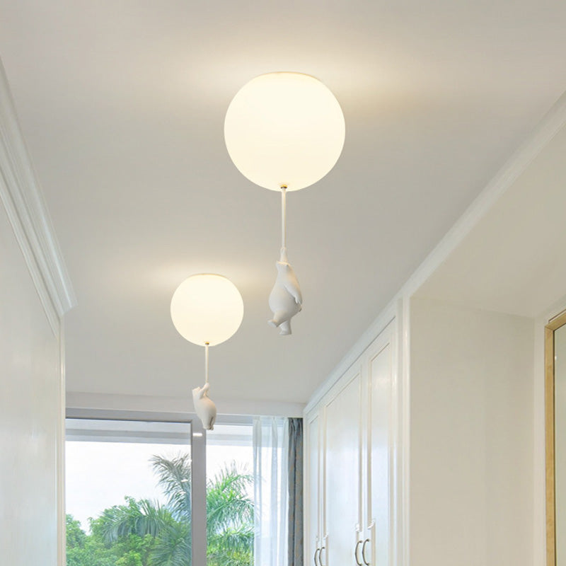 Ceiling Light Metal Acrylic 5W Bear Balloon Kids Bedroom Nursery Flush Mount Lamp | Thomler