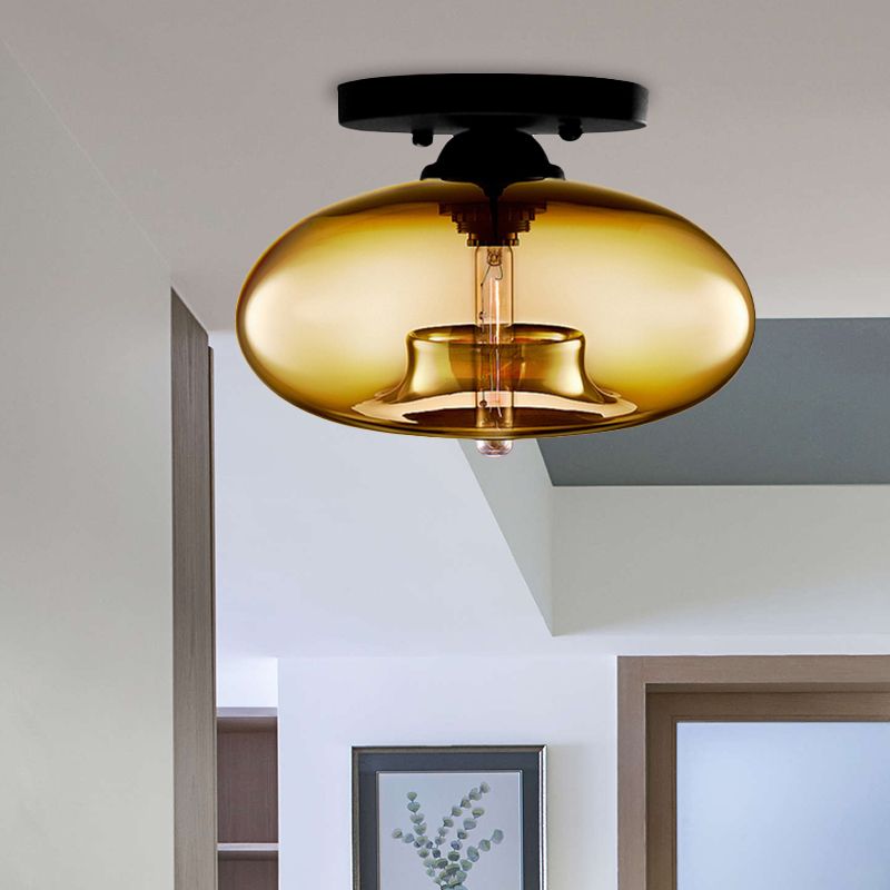 Flush Mount Ceiling Light Glass Dome E26 Indoor Living Room Bedroom Ambient Lighting Fixture Modern | Thomler