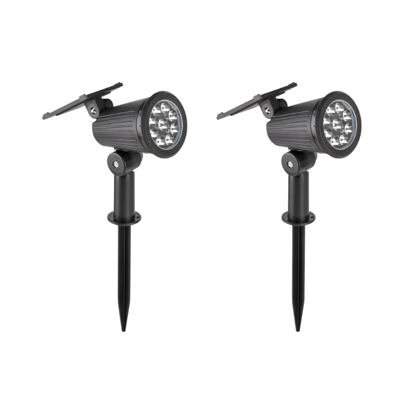 Solar Spotlight 9-LED Outdoor Landscape Light with Auto Dusk-to-Dawn Sensor & 3 Brightness Settings for Garden Pathway Patio Yard Lighting | Thomler