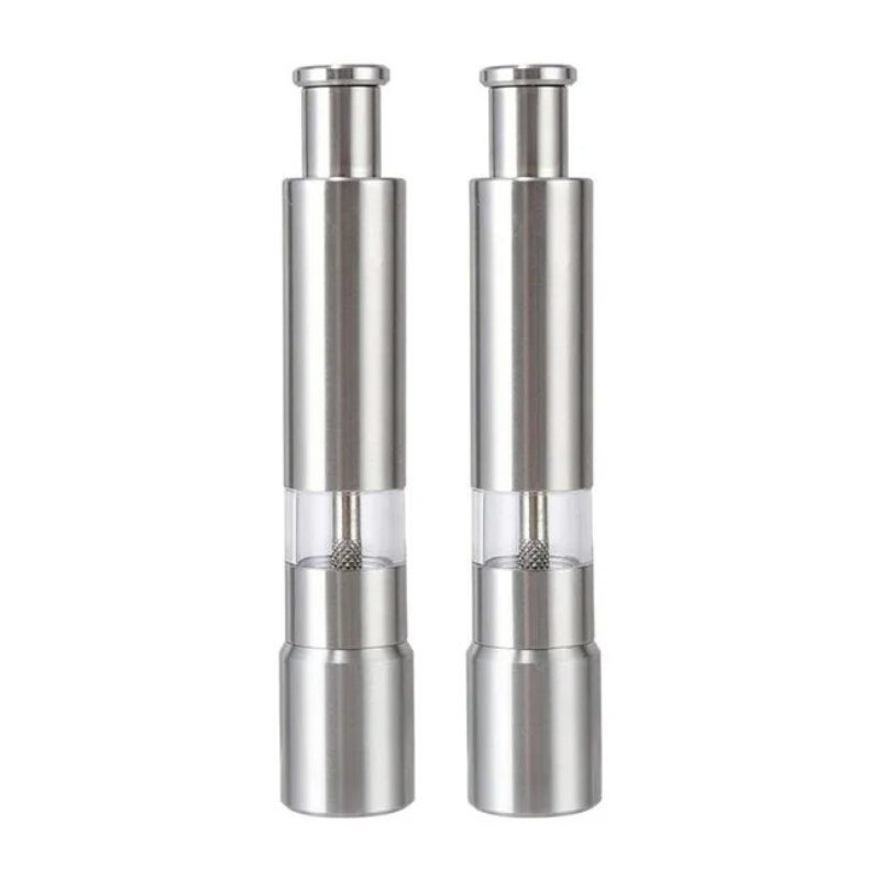 Electric Salt and Pepper Mill Set – One-Hand Push-Button Grinder with Stainless Steel Mechanism for Kitchen, Dining, Grilling | Thomler