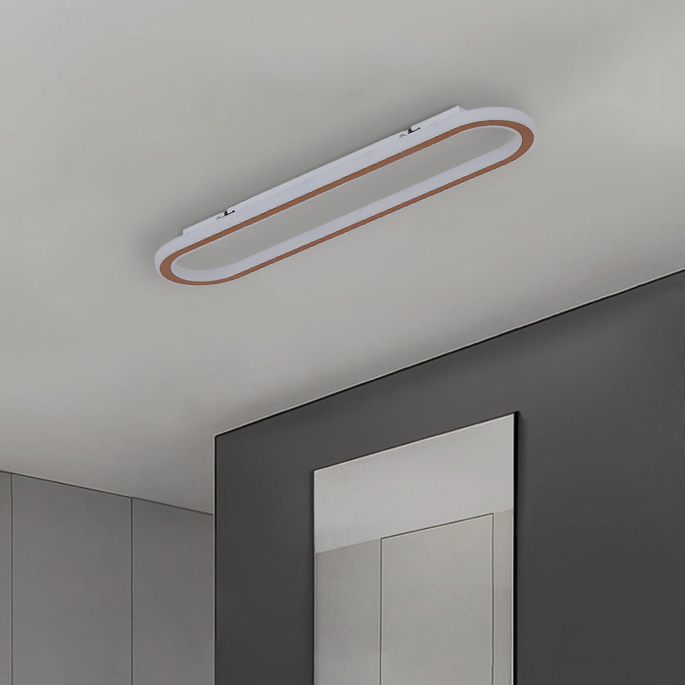Oval Ceiling Light Fixture with Integrated LED Strip – Modern Flush Mount for Hallway, Bedroom & Living Room | Thomler