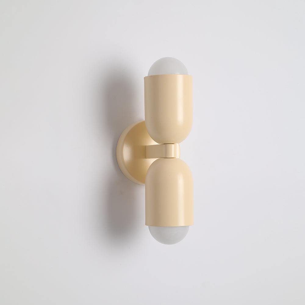 Dual-Arm Metal Wall Sconce with Colorful Shades for Bedroom and Living Room | LED Bulbs Included | Thomler