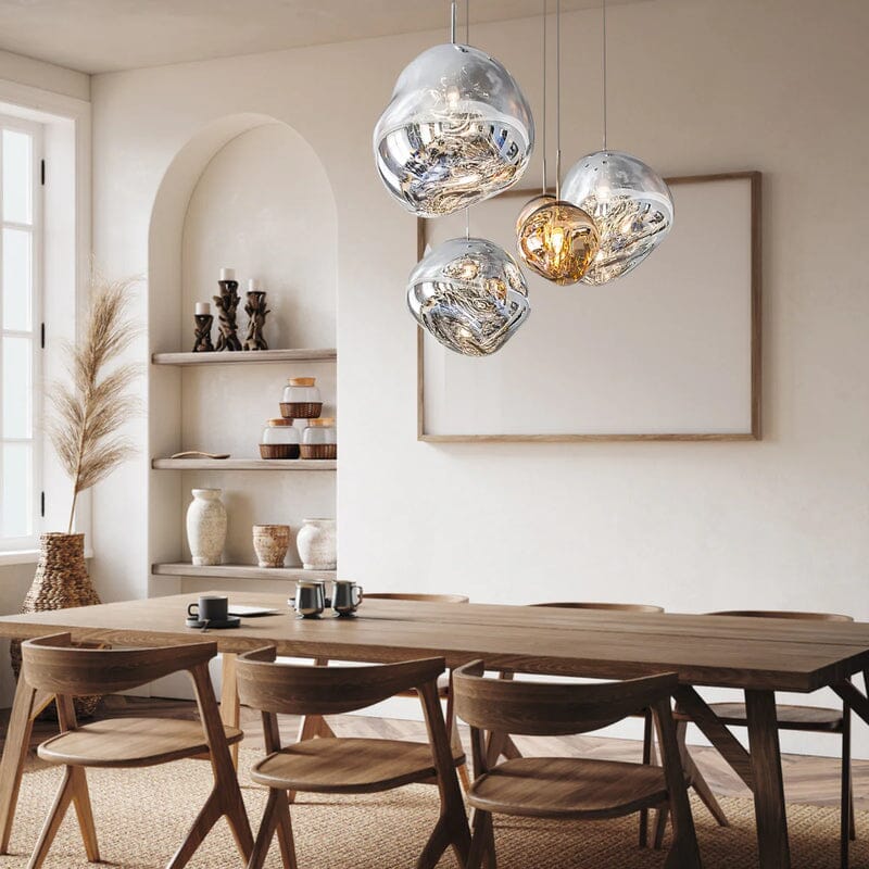 Pendant Light Mirrored Glass Sphere E27 Adjustable Dining Room Kitchen Island Hanging Ceiling Lamp | Thomler
