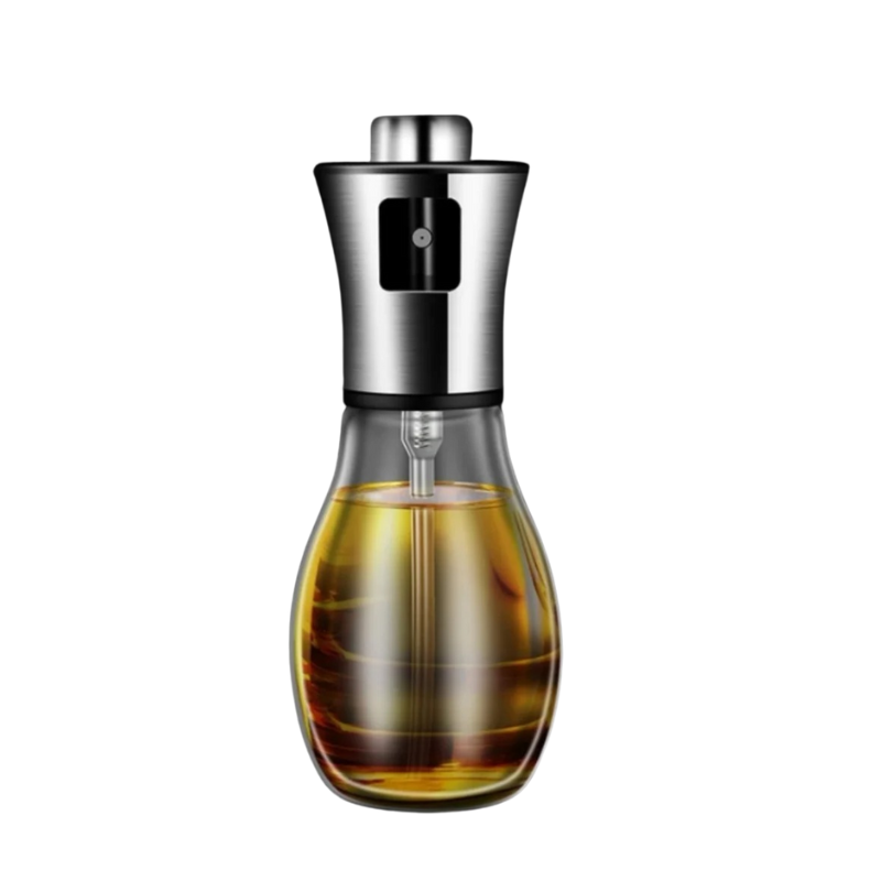 Stainless Steel Oil Mister Spray Bottle for Healthy Cooking – Glass & Metal Sprayer for Salad Dressing, Air Fryer, Grilling | Thomler