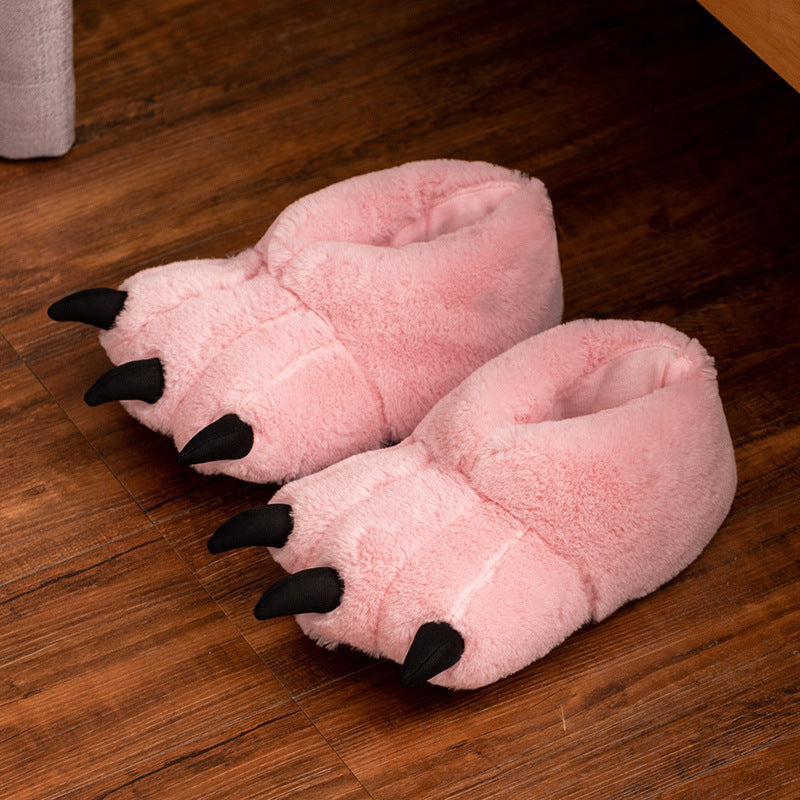 Plush Animal Paw Slippers – Soft Fluffy Claw House Shoes for Women & Men, Cozy Indoor Footwear with Cotton Lining | Thomler