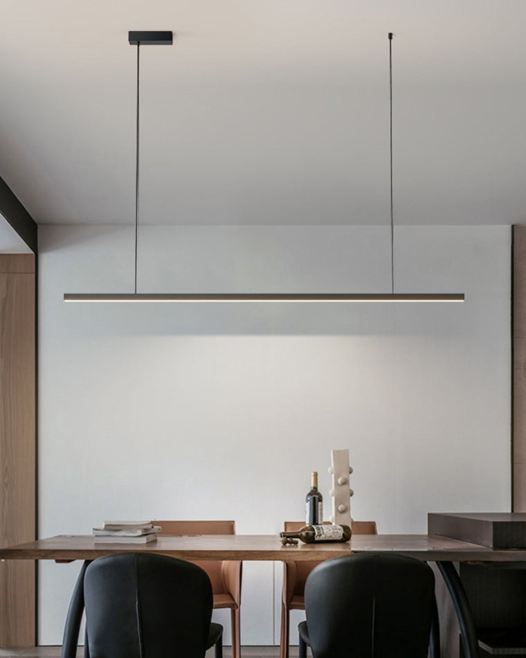 Linear Pendant Light Metal 39 in Adjustable Kitchen Island LED Warm White 3000K-6000K Modern Dining Room Hanging Lamp | Thomler