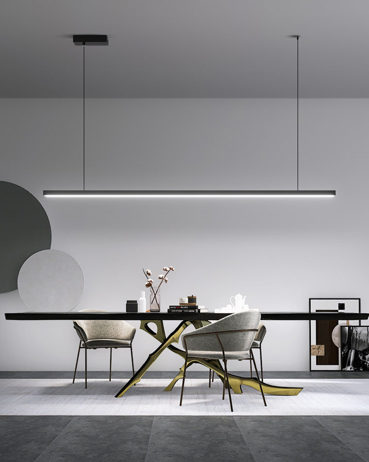 Linear Pendant Light Metal 39 in Adjustable Kitchen Island LED Warm White 3000K-6000K Modern Dining Room Hanging Lamp | Thomler