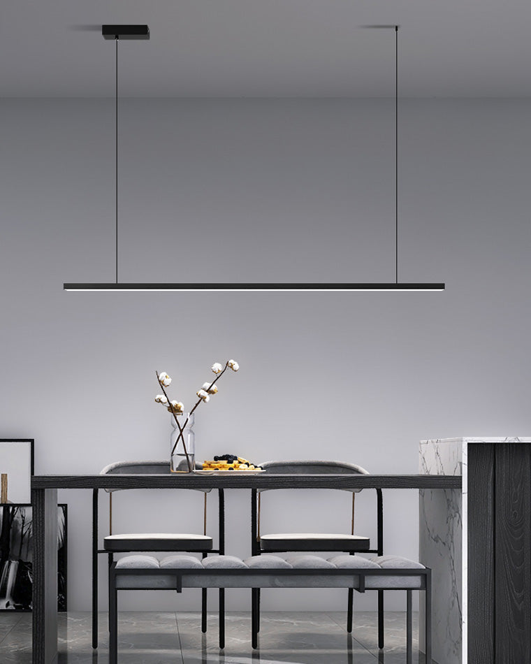 Linear Pendant Light Metal 39 in Adjustable Kitchen Island LED Warm White 3000K-6000K Modern Dining Room Hanging Lamp | Thomler