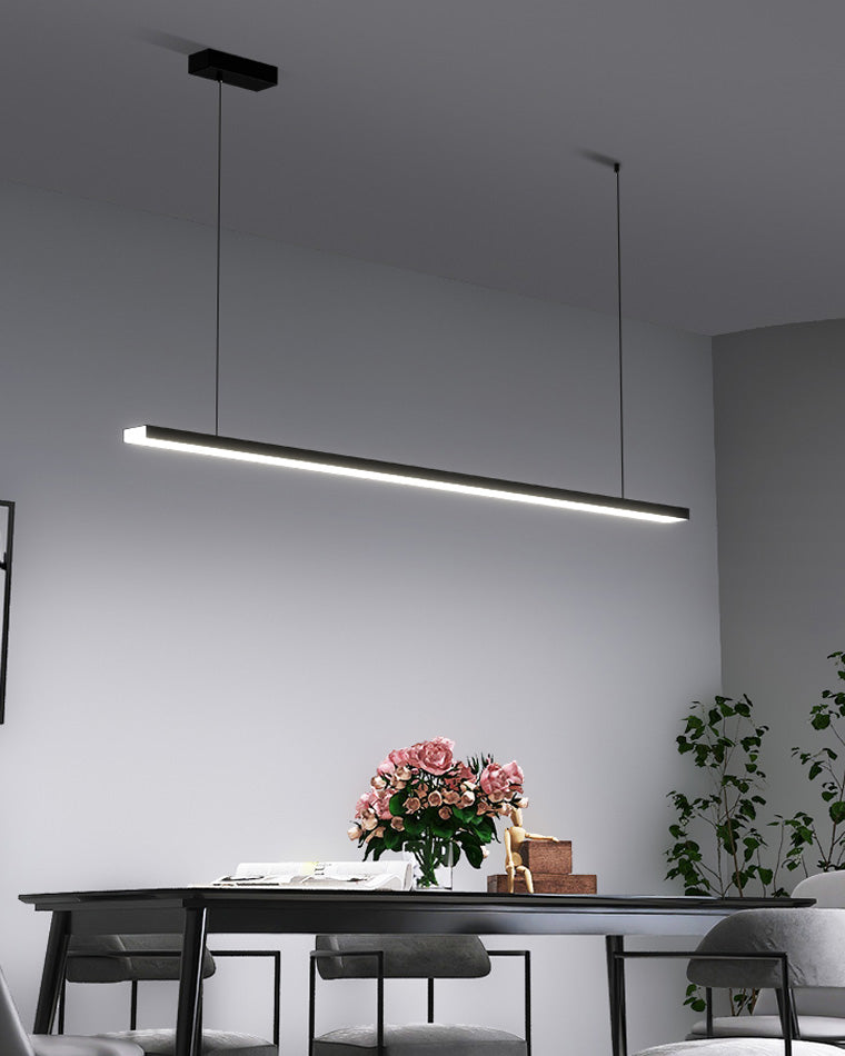 Linear Pendant Light Metal 39 in Adjustable Kitchen Island LED Warm White 3000K-6000K Modern Dining Room Hanging Lamp | Thomler