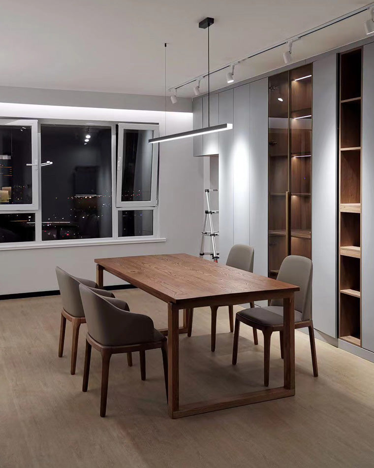 Linear Pendant Light Metal 39 in Adjustable Kitchen Island LED Warm White 3000K-6000K Modern Dining Room Hanging Lamp | Thomler