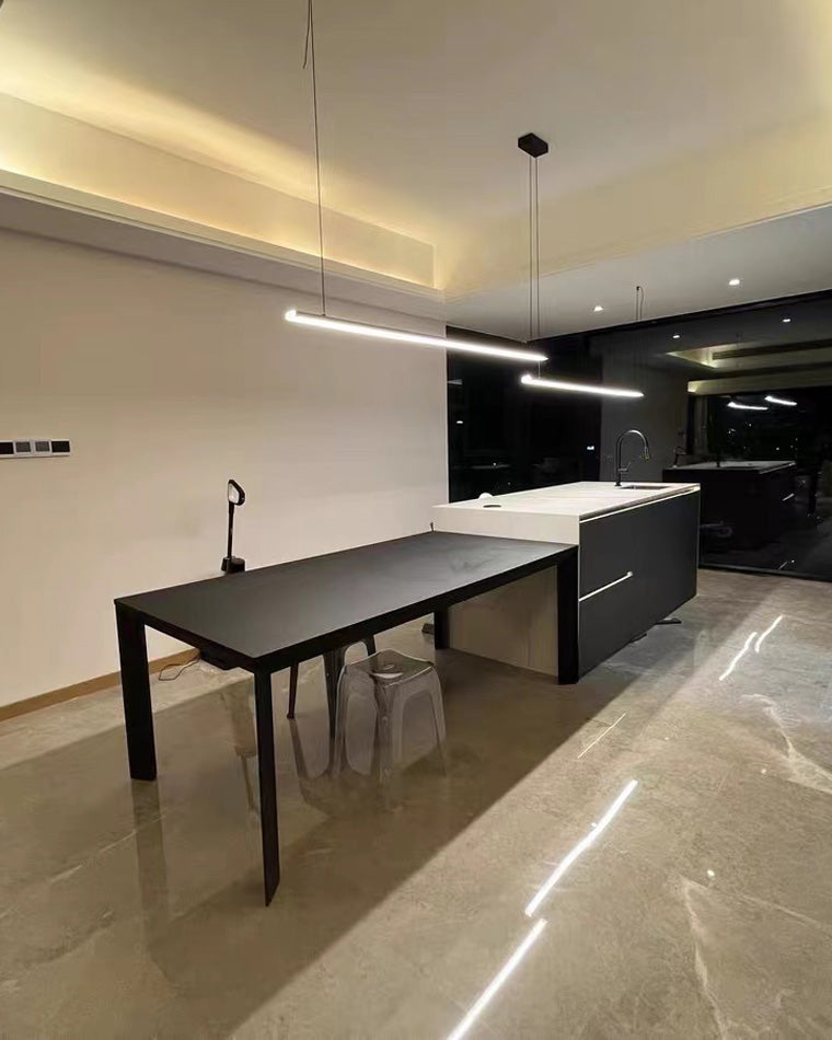 Linear Pendant Light Metal 39 in Adjustable Kitchen Island LED Warm White 3000K-6000K Modern Dining Room Hanging Lamp | Thomler