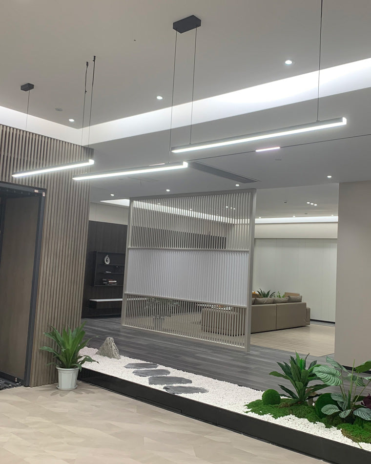 Linear Pendant Light Metal 39 in Adjustable Kitchen Island LED Warm White 3000K-6000K Modern Dining Room Hanging Lamp | Thomler