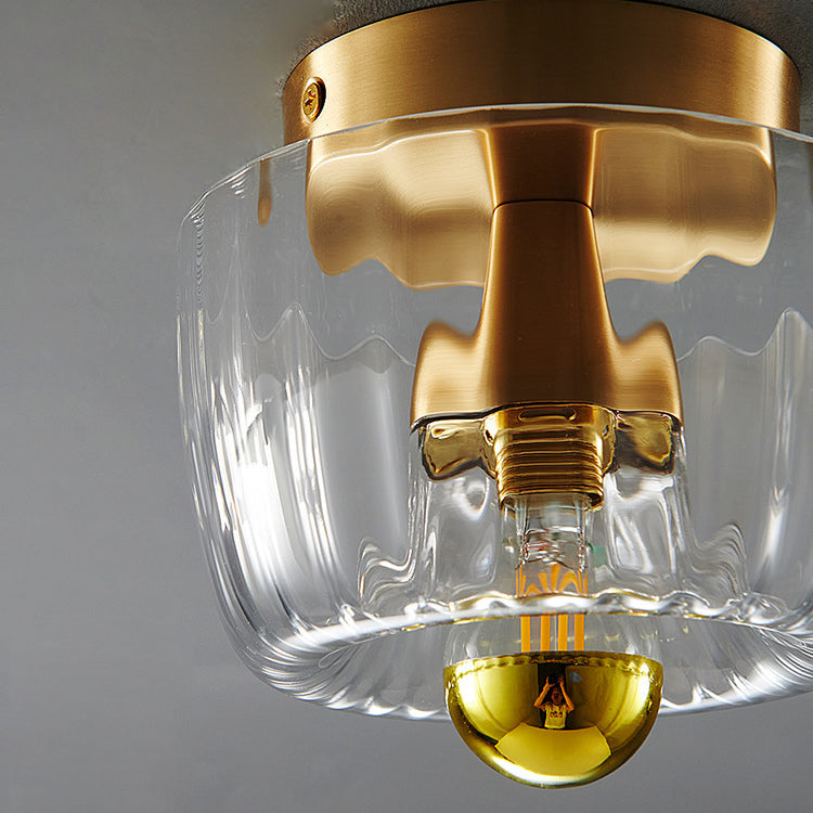Flush Mount Light Copper 6.3 in Elegant Gold Bedroom Living Room Wall Lamp Luxury LED Incandescent Fixture | Thomler