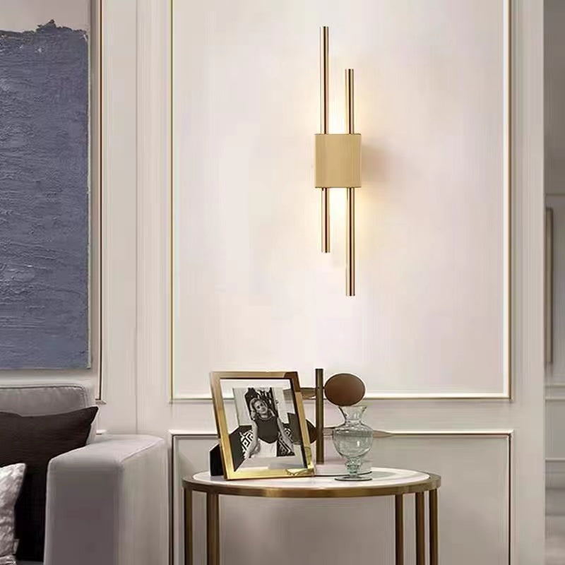 Modern Linear Wall Sconce with Marble Accents – Metal Construction, Warm LED Lighting for Bedroom & Living Room | Thomler