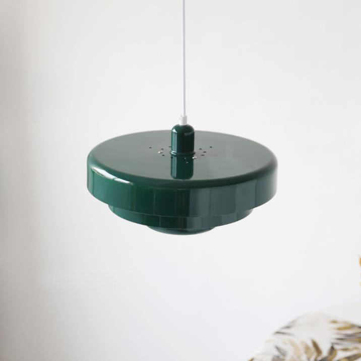 Pendant Light Metal 13.6 in Multi Layer Round Green Orange Dining Room Kitchen Island Hanging Ceiling Fixture | Thomler