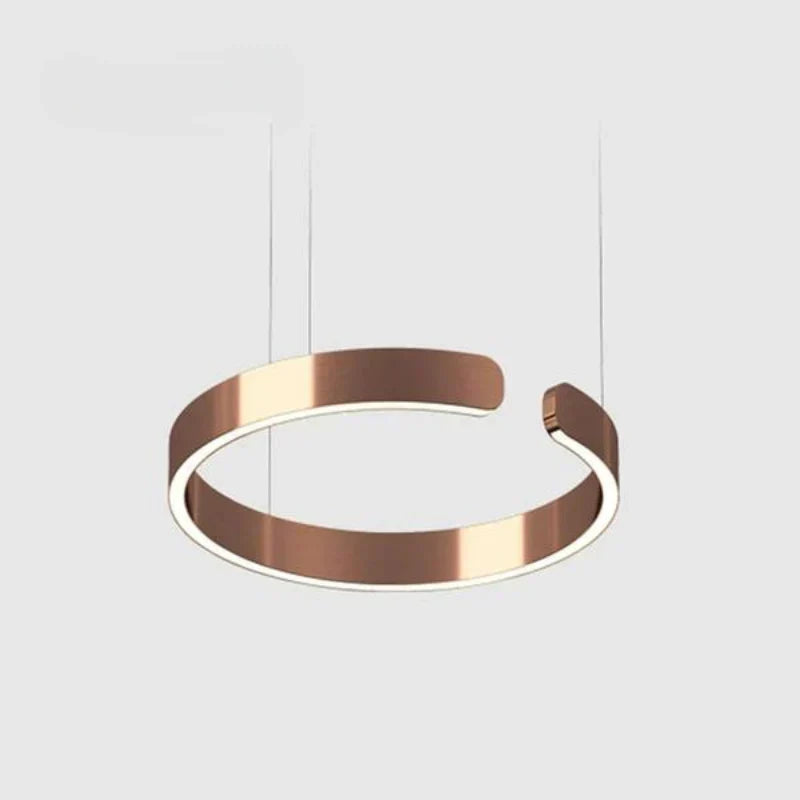 Pendant Light Aluminium Integrated LED 50.0 cm Adjustable Dining Room Living Room Hallway Ceiling Lamp Modern Minimalist Ring Design | Thomler