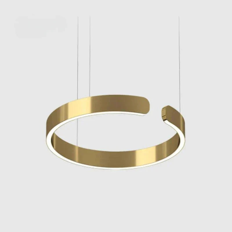 Pendant Light Aluminium Integrated LED 50.0 cm Adjustable Dining Room Living Room Hallway Ceiling Lamp Modern Minimalist Ring Design | Thomler