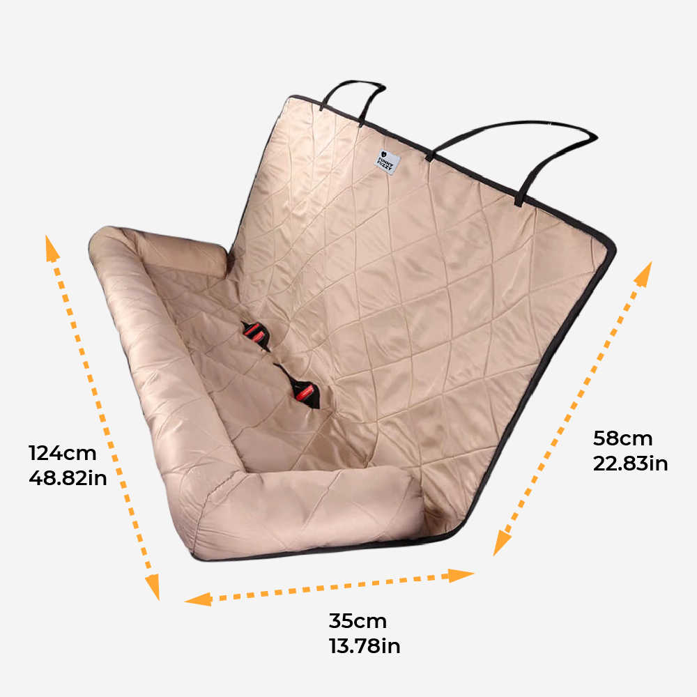 Padded Pet Car Seat Cover Protector with Bolsters for Back Seat – Quilted Waterproof Auto Bench Liner for Dogs & Cats | Thomler