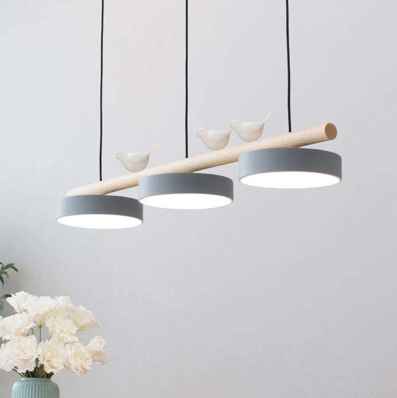 Chandelier Iron Wood Resin 36W 31.5 in Modern Living Room Bedroom Hallway Lighting Adjustable LED 3-Color Temperature | Thomler