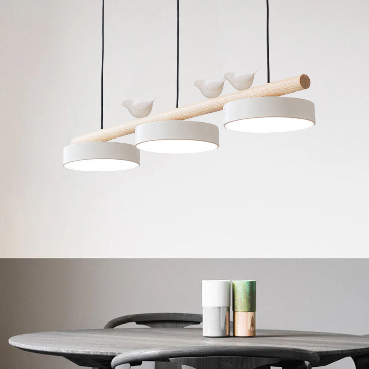 Chandelier Iron Wood Resin 36W 31.5 in Modern Living Room Bedroom Hallway Lighting Adjustable LED 3-Color Temperature | Thomler