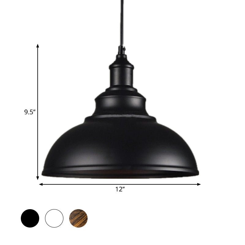Industrial Metal Bowl Pendant Light Fixture for Kitchen Island, Dining Room & Entryway – Farmhouse Dome Hanging Ceiling Lamp | Thomler