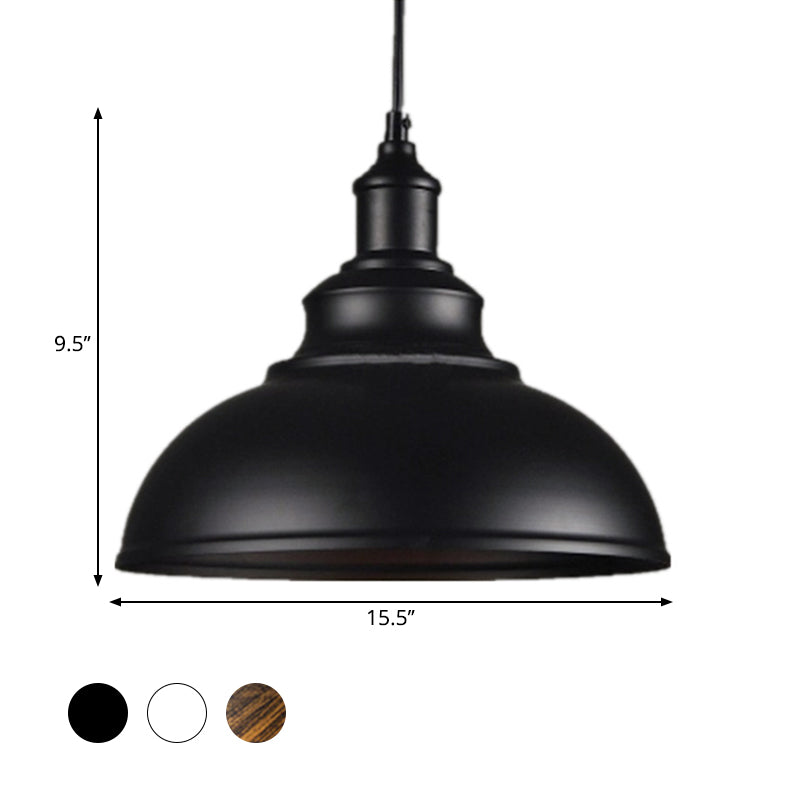 Industrial Metal Bowl Pendant Light Fixture for Kitchen Island, Dining Room & Entryway – Farmhouse Dome Hanging Ceiling Lamp | Thomler