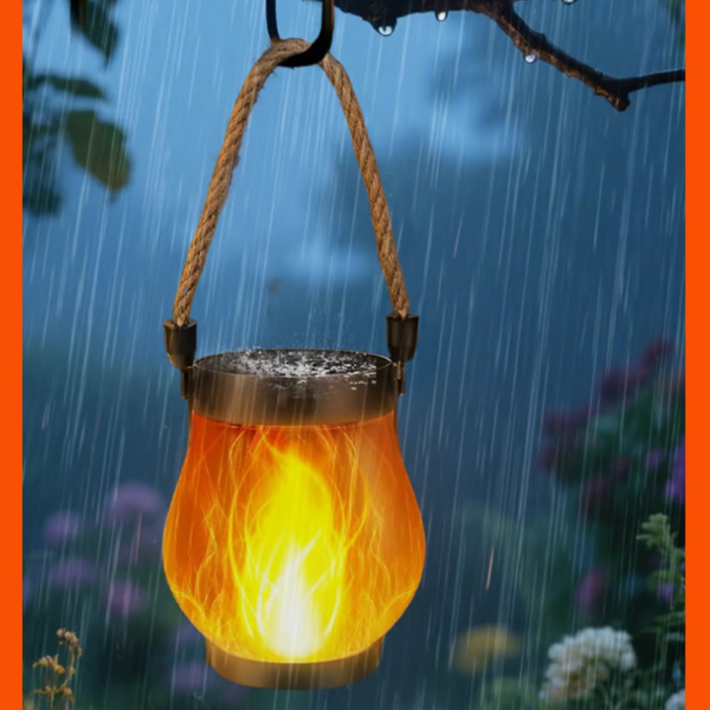 Flickering Flame Solar LED Garden Lantern – Outdoor Patio Torch Light for Yard, Deck & Walkway Ambiance | Thomler