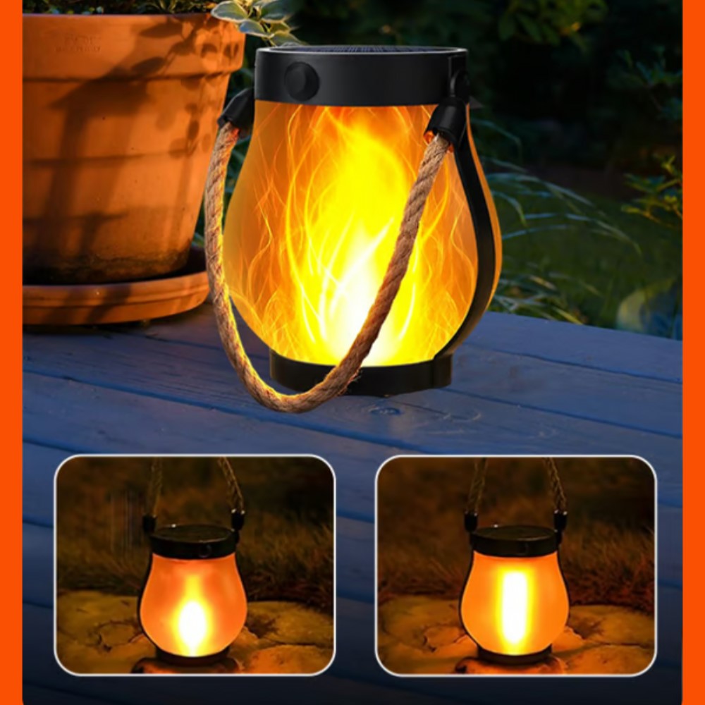 Flickering Flame Solar LED Garden Lantern – Outdoor Patio Torch Light for Yard, Deck & Walkway Ambiance | Thomler