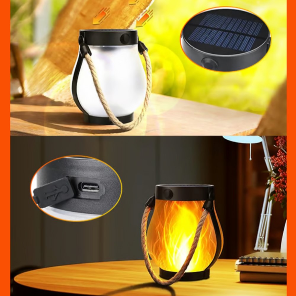 Flickering Flame Solar LED Garden Lantern – Outdoor Patio Torch Light for Yard, Deck & Walkway Ambiance | Thomler