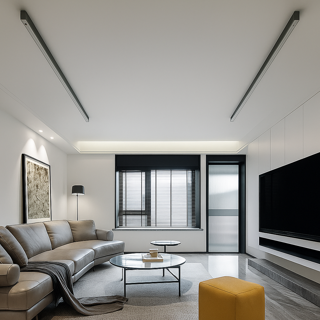 Modern LED Ceiling Light Fixture | Sleek Aluminum Flush Mount Lamp for Living Room, Bedroom & Office | Multiple Sizes & Finishes | Thomler