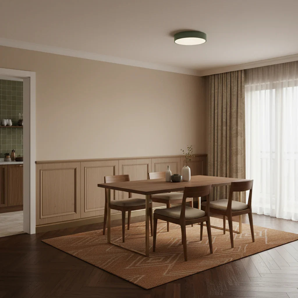 Flush-Mount LED Disc Ceiling Fixture with Metal Housing – Modern Ambient Overhead Lighting for Home | Thomler