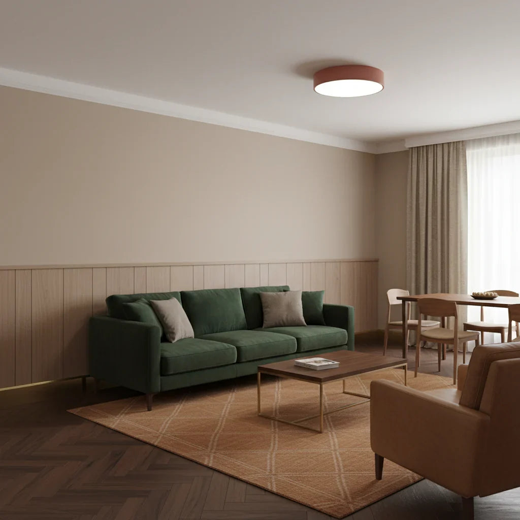 Flush-Mount LED Disc Ceiling Fixture with Metal Housing – Modern Ambient Overhead Lighting for Home | Thomler