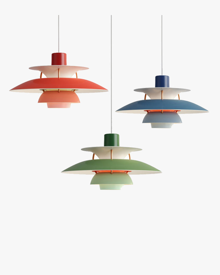 Pendant Light Metal E27 Layered Shade Dining Table Kitchen Island Scandinavian Hanging Ceiling Lamp | Thomler